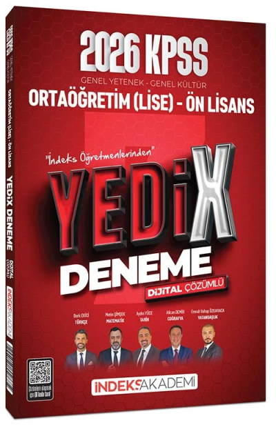 2026 KPSS Lise Ortaöğretim Ön Lisans YEDİX 7 Deneme Çözümlü İndeks Akademi Yayıncılık FotokoPink
