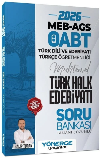 2026 ÖABT MEB-AGS Türk Dili Edebiyatı ve Türkçe Muhtemel Türk Halk Edebiyatı Soru Bankası Çözümlü Yönerge Yayınları FotokoPink