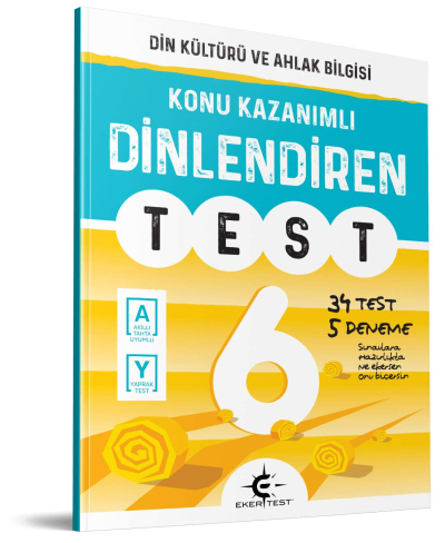 6. Sınıf Konu Kazanımlı Dinlendiren Test 34 test 5 Deneme Din Kültürü ve Ahlak Bilgisi Eker Test
