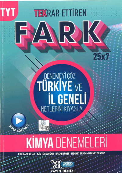TYT Kimya Fark 25 x 7 Tekrar Ettiren Denemeleri FotokoPink