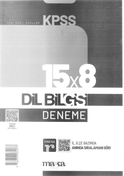DİL BİLGİSİ 15*8 DENEME VİDEO ÇÖZÜMLÜ FotokoPink