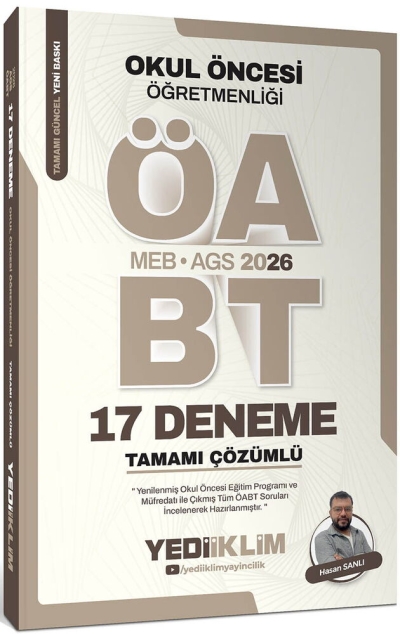 ÖABT MEB-AGS Okul Öncesi Öğretmenliği 17 Deneme Çözümlü - Hasan Sanlı Yediiklim Yayınları FotokoPink