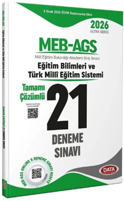 2026 MEB-AGS Eğitim Bilimleri ve Türk Milli Eğitim Sistemi 21 Deneme Çözümlü Ultra Serisi Data Yayınları FotokoPink