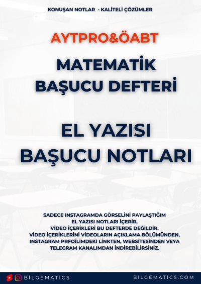 BilgeMatics Hüseyin Hoca ÖABT Matematik El Yazısı Başucu Notları FotokoPink