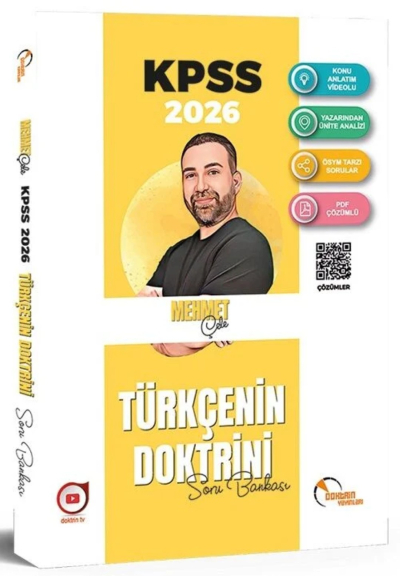 Doktrin 2026 KPSS Türkçenin Doktrini Soru Bankası Çözümlü - Mehmet Çele Doktrin Yayınları FotokoPink