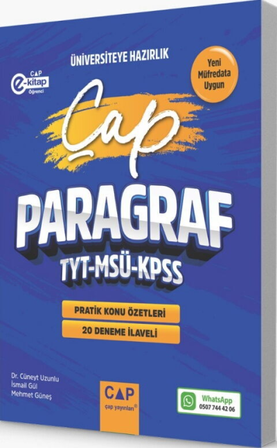 TYT MSÜ KPSS Türkçe Anlam Bilgisi Üniversiteye Hazırlık 20 Deneme İlaveli Çap Yayınları