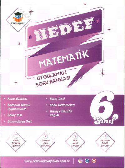 6. Sınıf Hedef Matematik Uygulamalı Soru Bankası Zeka Küpü Yayınları FotokoPink