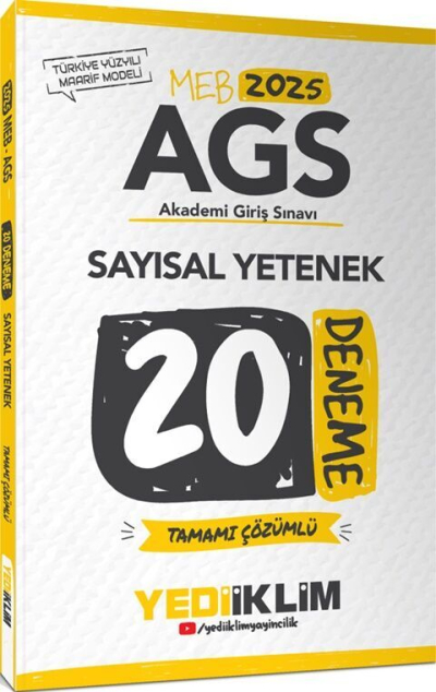 2025 MEB AGS Sayısal Yetenek Tamamı Çözümlü 20 Deneme Yediiklim Yayınları FotokoPink