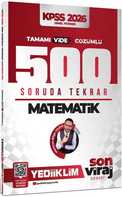 2026 KPSS Matematik Son Viraj Serisi Tamamı Video Çözümlü 500 Soruda Genel Tekrar Kampı Yediiklim Yayınları FotokoPink