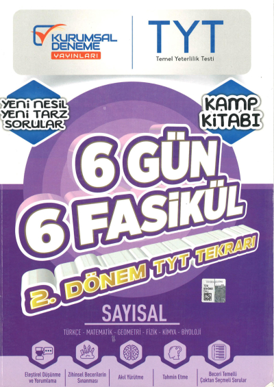 TYT Sayısal 6 Gün 6 Fasikül Yarıyıl Genel Tekrar Kamp Kitabı FotokoPink