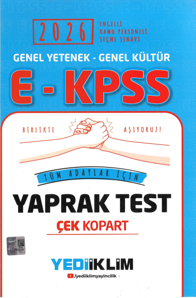 2026 E-KPSS Genel Kültür Genel Yetenek Tüm Adaylar İçin Çek Kopart Yaprak Test Yediiklim Yayınları FotokoPink