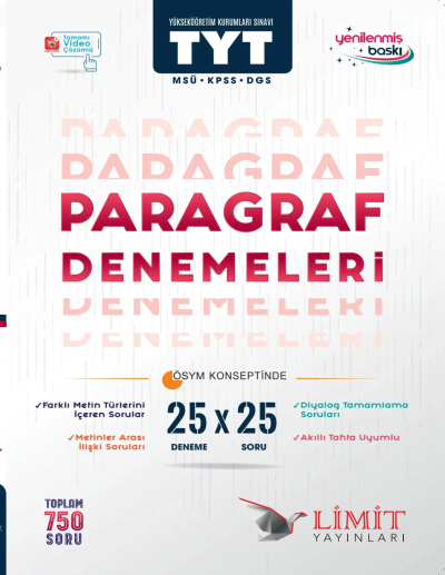 TYT Paragraf 25 X 25 Denemeleri Limit Yayınları FotokoPink