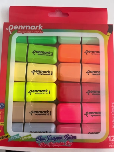 PENMARK 12'Lİ FOSFORLU KALEM SETİ FotokoPink