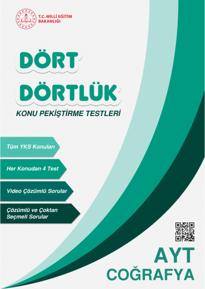 Dört Dörtlük Konu Pekiştirme Testleri AYT Coğrafya FotokoPink