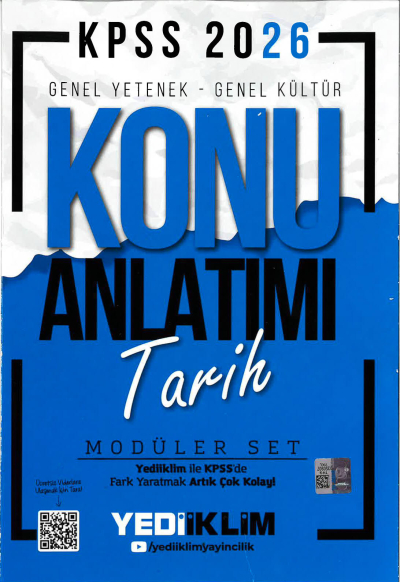 TARİH Yediiklim 2026 KPSS Genel Yetenek Genel Kültür Konu Anlatımı Modüler Yediiklim Yayınları FotokoPink