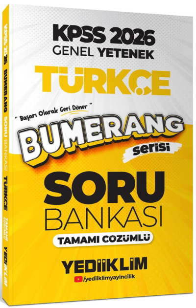 2026 KPSS Türkçe Bumerang Soru Bankası Çözümlü Yediiklim Yayınları FotokoPink