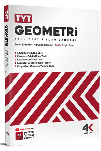 TYT Geometri Konu Özetli Soru Bankası 4K Yayınları FotokoPink