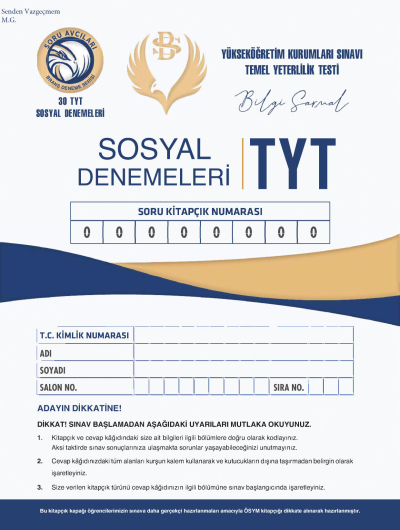 TYT Sosyal Denemeleri Bilgi Sarmal FotokoPink