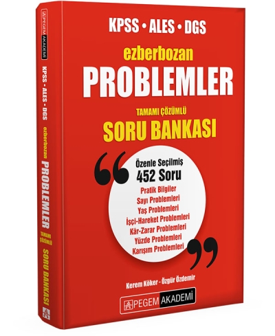 KPSS ALES DGS Problemler Ezberbozan Soru Bankası Pegem Yayınları FotokoPink