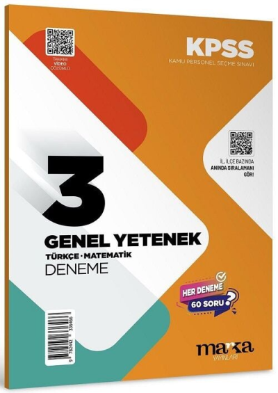 KPSS Türkçe Matematik Genel Yetenek Video Çözümlü 3 Deneme Sınavı Marka Yayınları FotokoPink