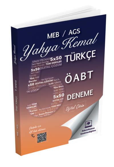 2025 MEB AGS ÖABT Yahya Kemal Türkçe Öğretmenliği Dijital Çözümlü 5 Deneme Adem Hakan Uzem FotokoPink