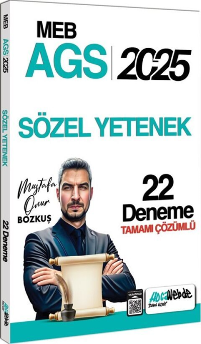 2025 MEB-AGS Sözel Yetenek 22 Deneme Çözümlü Mustafa Onur Bozkuş HocaWebde Yayınları