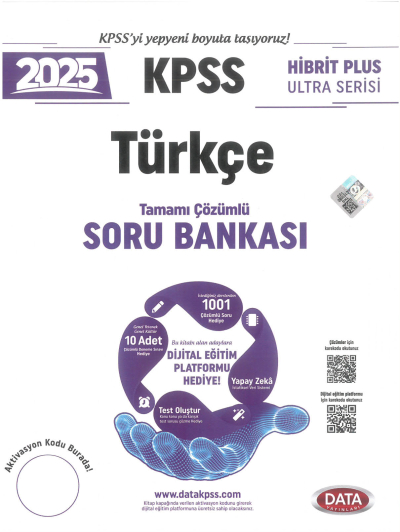 2025 KPSS Türkçe Hibrit Plus Ultra Serisi Karekod Çözümlü Soru Bankası Data Yayınları FotokoPink