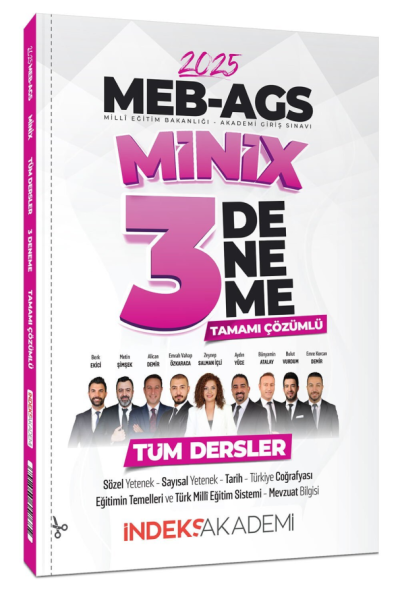 2025 MEB-AGS Tüm Dersler MiniX 3 Deneme Çözümlü İndeks Akademi Yayıncılık FotokoPink