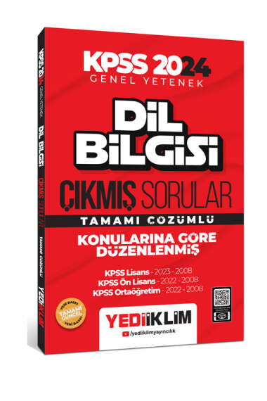 2024 KPSS Dil Bilgisi Konularına Göre Tamamı Çözümlü Çıkmış Sorular (2008-2023) FotokoPink