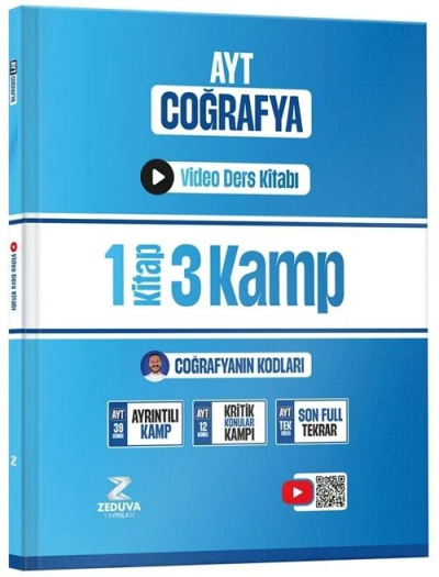 Coğrafyanın Kodları AYT Coğrafya 1 Kitap 3 Kamp Video Ders Kitabı Zeduva Yayınları FotokoPink
