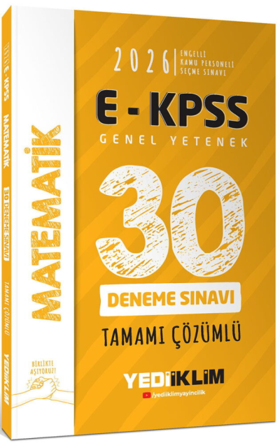 2026 E-KPSS Tüm Adaylar İçin Genel Yetenek Matematik Tamamı Çözümlü 30 Deneme Sınavı Yediiklim Yayınları FotokoPink