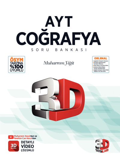 3D AYT Coğrafya Soru Bankası FotokoPink