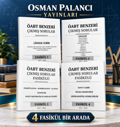 ÖABT İlköğretim Lise Matematik ÖABT Benzeri Çıkmış Sorular 2017-2026 Osman Palancı (1-2-3-4 Fasikül Hepsi Bir Arada) FotokoPink