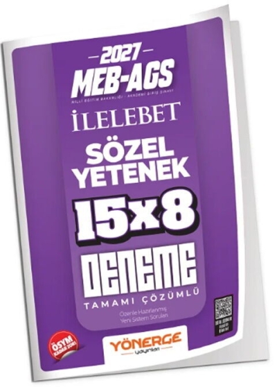 MEB-AGS Sözel Yetenek İLELEBET 15x8 Deneme Çözümlü Yönerge Yayınları FotokoPink