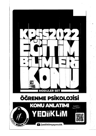 2022 KPSS Öğrenme Psikolojisi Konu Anlatımı Modüler Set