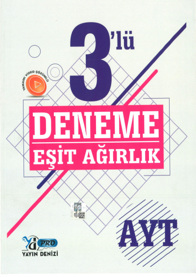 AYT Eşit Ağırlık 3 lü Deneme Video Çözümlü FotokoPink