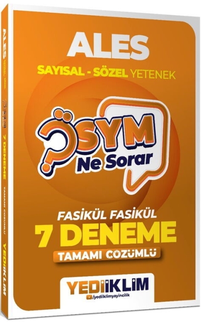 2027 ÖSYM Ne Sorar ALES Tamamı Çözümlü Fasikül 7 Deneme Yediiklim Yayınları FotokoPink