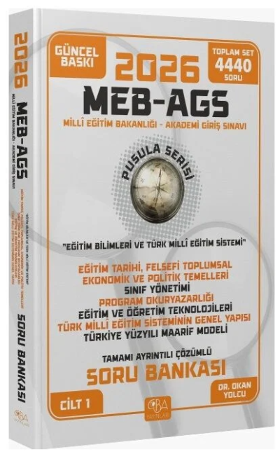 2026 MEB-AGS Eğitim Bilimleri Eğitim Temelleri-Sınıf Yönetimi-Öğretim Teknolojileri-Maarif Modeli Soru Bankası Çözümlü Pusula Serisi CBA Yayınları FotokoPink