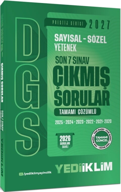 2027 DGS Sayısal Sözel Yetenek Son 7 Sınav Tamamı Çözümlü Çıkmış Sorular Yediiklim Yayınları FotokoPink