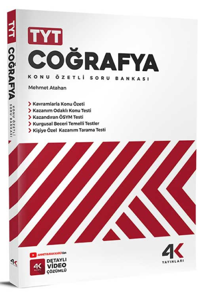 TYT Coğrafya Konu Özetli Soru Bankası 4K Yayınları FotokoPink