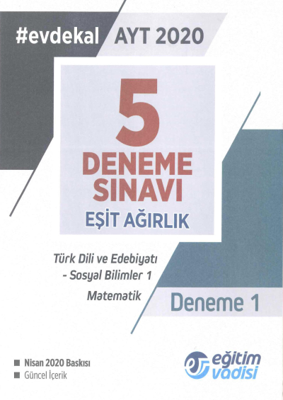 AYT Eşit Ağırlık 5 Deneme Sınavı FotokoPink