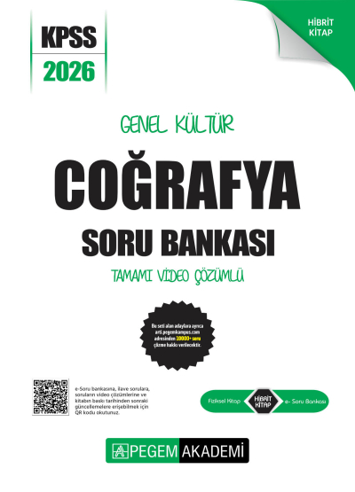 COĞRAFYA 2026 KPSS Genel Yetenek Genel Kültür Soru Bankası Modüler Çözümlü Pegem Akademi Yayınları FotokoPink