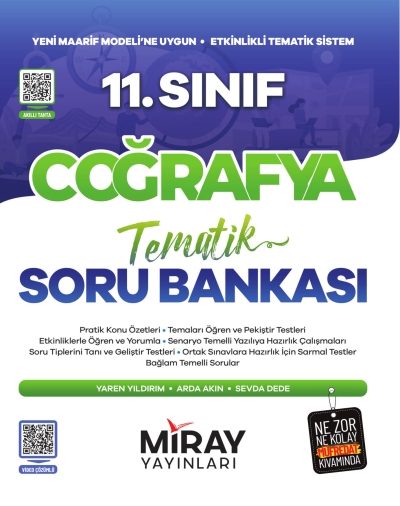 11. Sınıf Coğrafya Maarif Model Tematik Soru Bankası Miray Yayınları FotokoPink