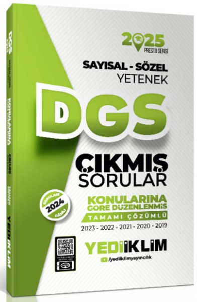 2025 DGS Sayısal-Sözel Yetenek Tamamı Çözümlü Konularına Göre Çıkmış Sorular Yediiklim Yayınları FotokoPink