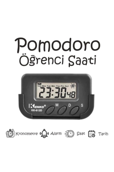 Kenko Pomodoro Öğrenci Saati - Kronometreli Ders Çalışma Saati - Dijital Masa Saati Kenko KK-613D FotokoPink