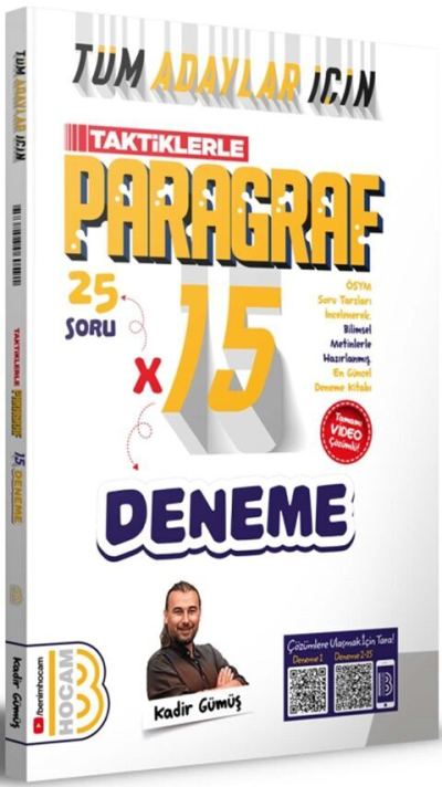 Tüm Adaylar İçin Taktiklerle Paragraf Tamamı Video Çözümlü 15 Deneme Benim Hocam Yayınları FotokoPink