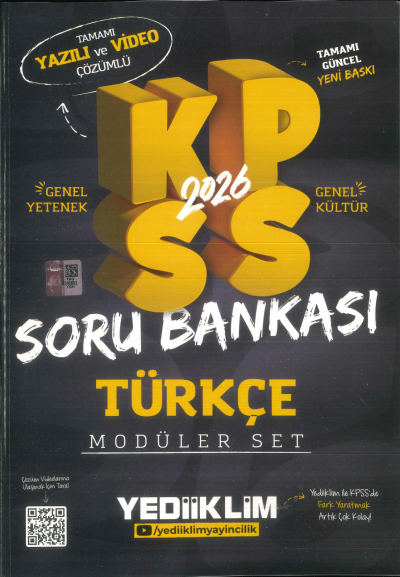 TÜRKÇE 2026 KPSS Genel Yetenek Genel Kültür Hem Yazılı Hem Video Çözümlü Soru Bankası Modüler Yediiklim Yayınları FotokoPink