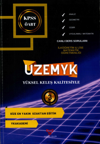 ANALİZ - GEOMETRİ-CEBİR - UYGULAMALI MATEMATİK UZEMYK İLKÖĞRETİM-LİSE MAT. ÖĞRETMENLİĞİ 3. KİTAP FotokoPink
