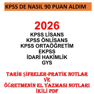 KPSS DE NASIL 90 PUAN ALDIM 2026 TARİH ŞİFRELER-PRATİK NOTLAR VE ÖĞRETMENİN EL YAZMASI NOTLARI FotokoPink