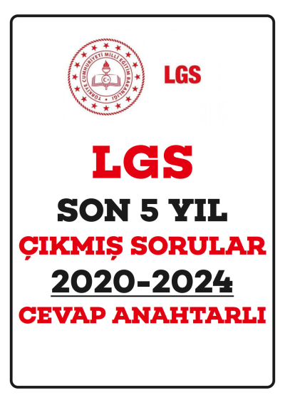 LGS SON 5 YIL ÇIKMIŞ SORULAR (2020-2024) CEVAP ANAHTARLI FotokoPink
